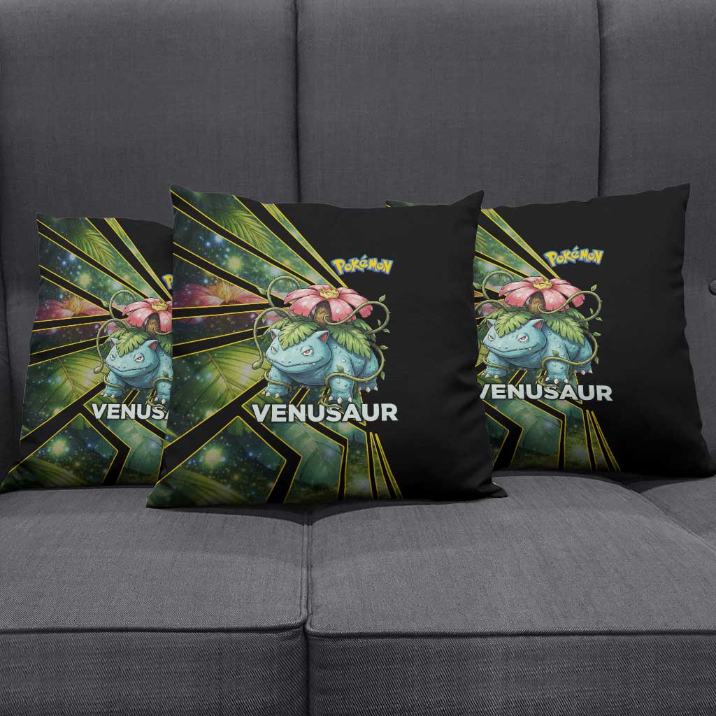 Venusaur Poké Pillow Cover Jungle Flora Comic Style