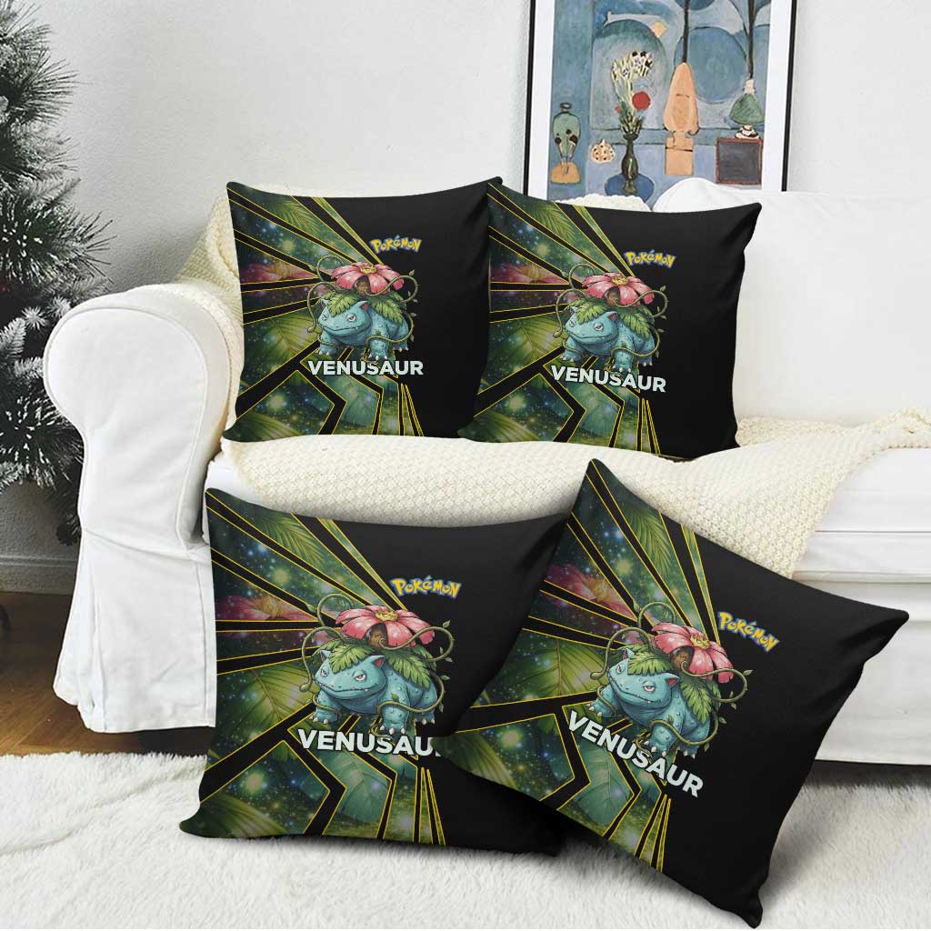 Venusaur Poké Pillow Cover Jungle Flora Comic Style