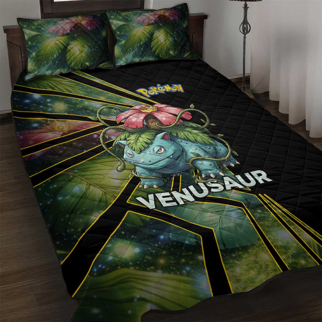 Venusaur Poké Quilt Bed Set Jungle Flora Comic Style