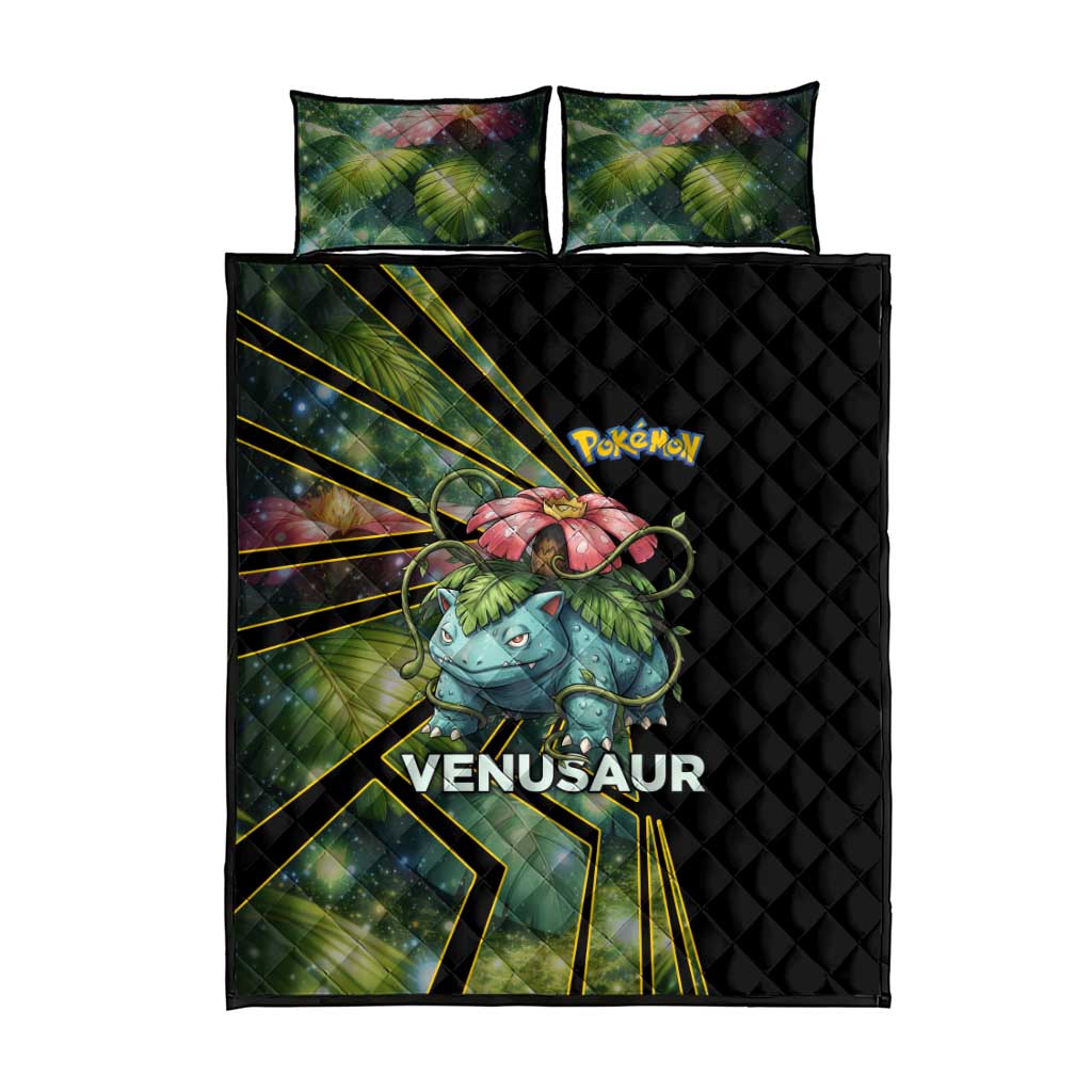 Venusaur Poké Quilt Bed Set Jungle Flora Comic Style