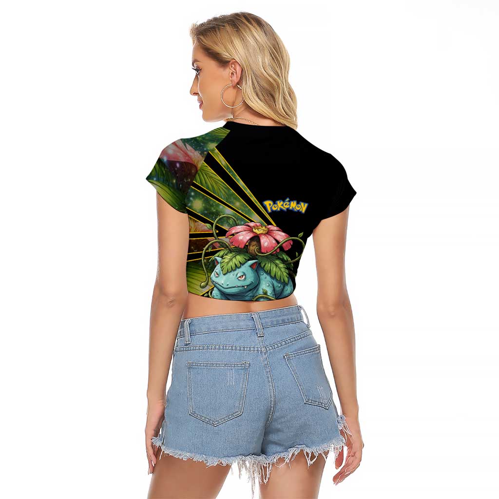 Venusaur Poké Raglan Cropped T Shirt Jungle Flora Comic Style