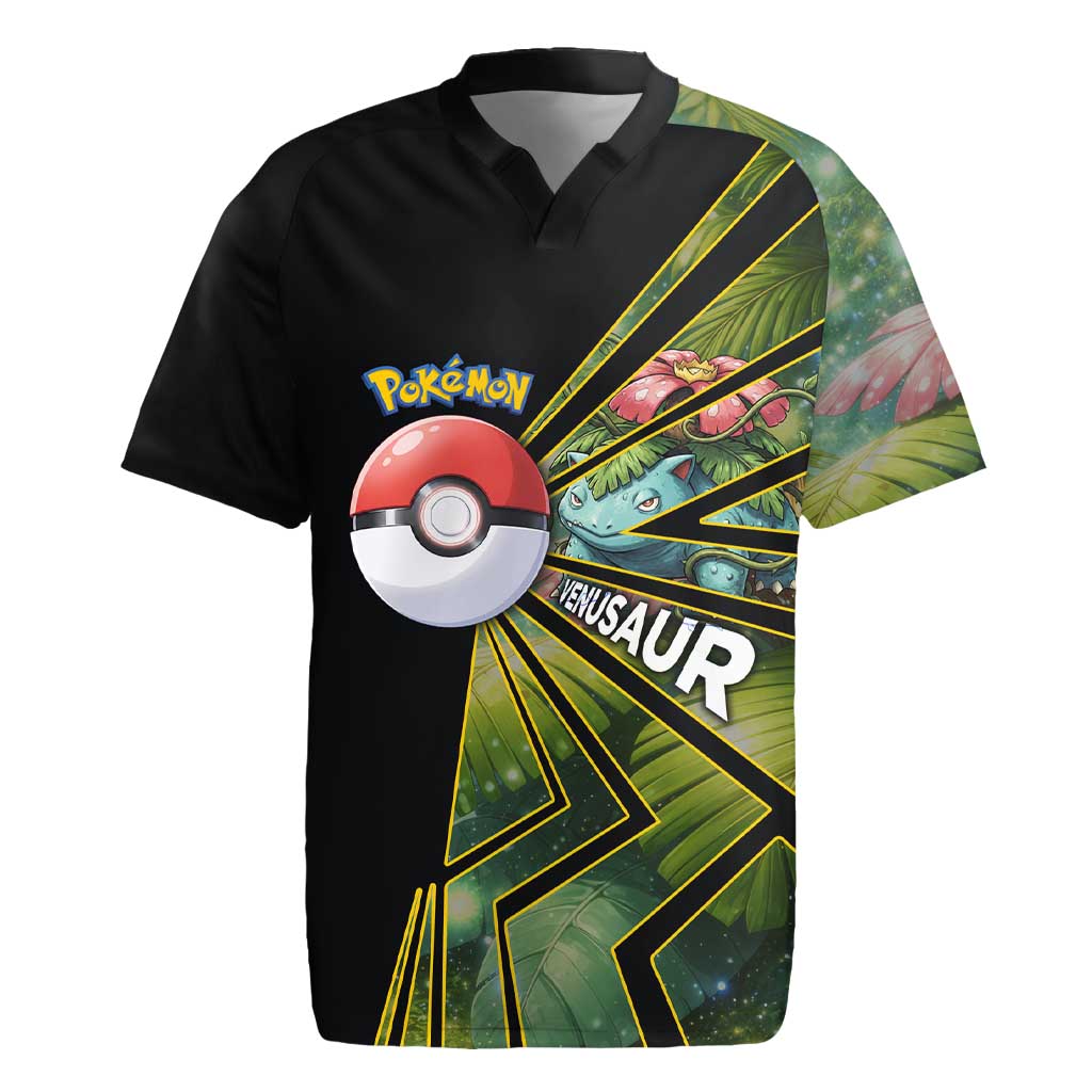 Venusaur Poké Rugby Jersey Jungle Flora Comic Style