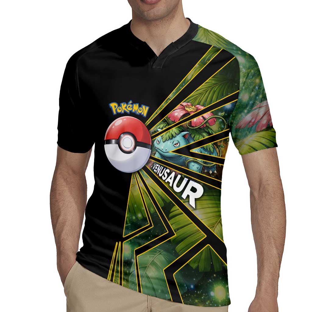 Venusaur Poké Rugby Jersey Jungle Flora Comic Style