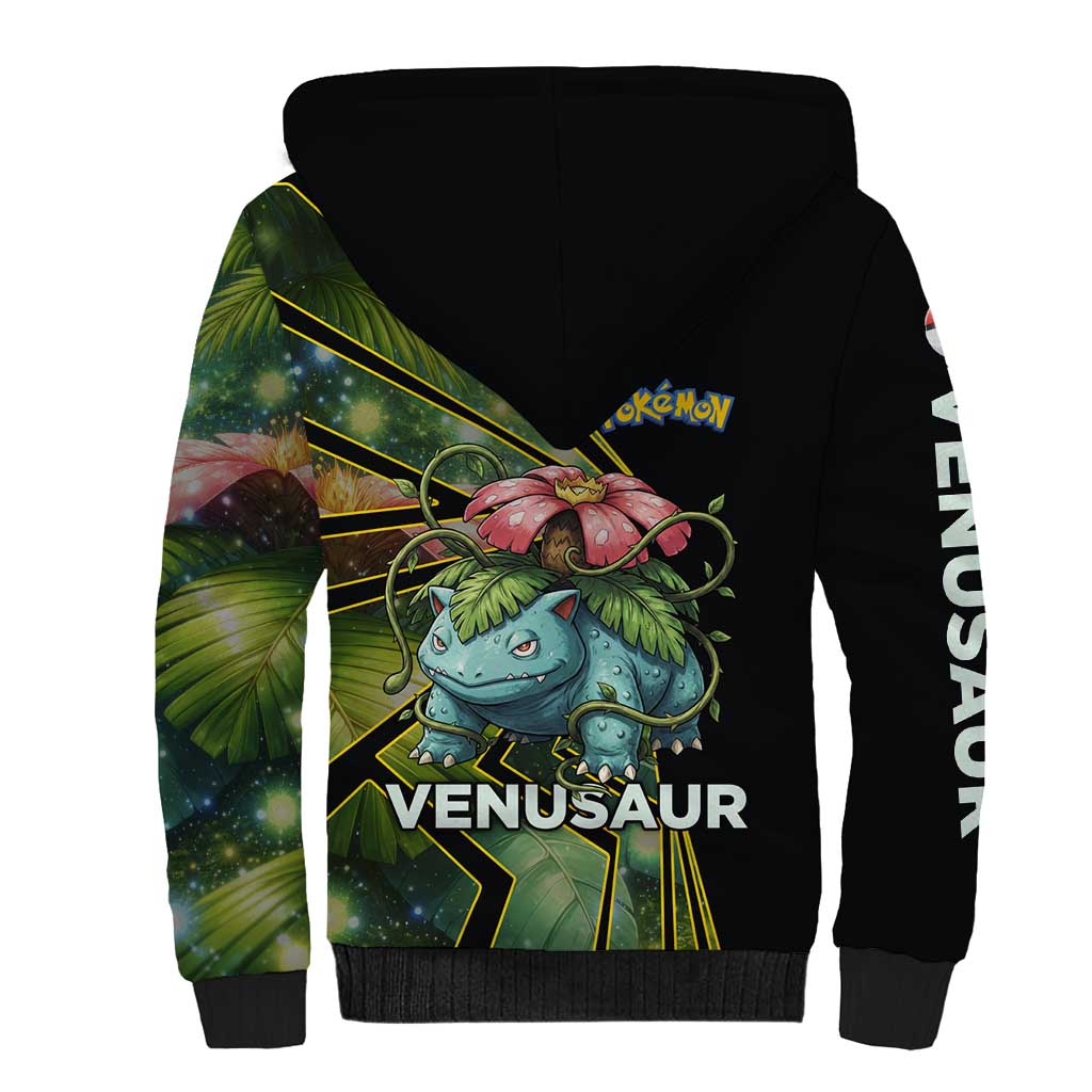 Venusaur Poké Sherpa Hoodie Jungle Flora Comic Style