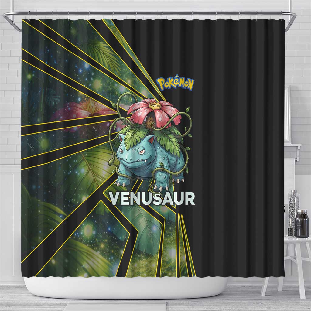 Venusaur Poké Shower Curtain Jungle Flora Comic Style
