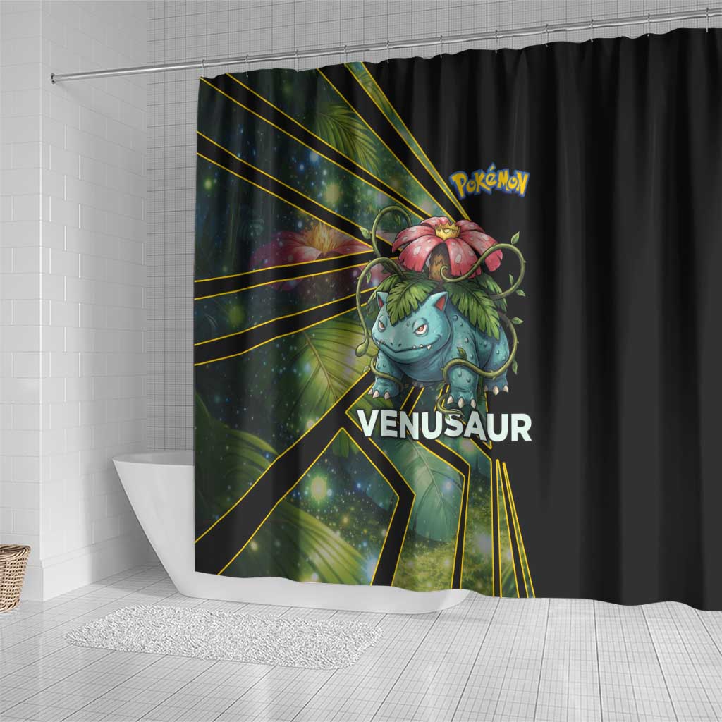 Venusaur Poké Shower Curtain Jungle Flora Comic Style