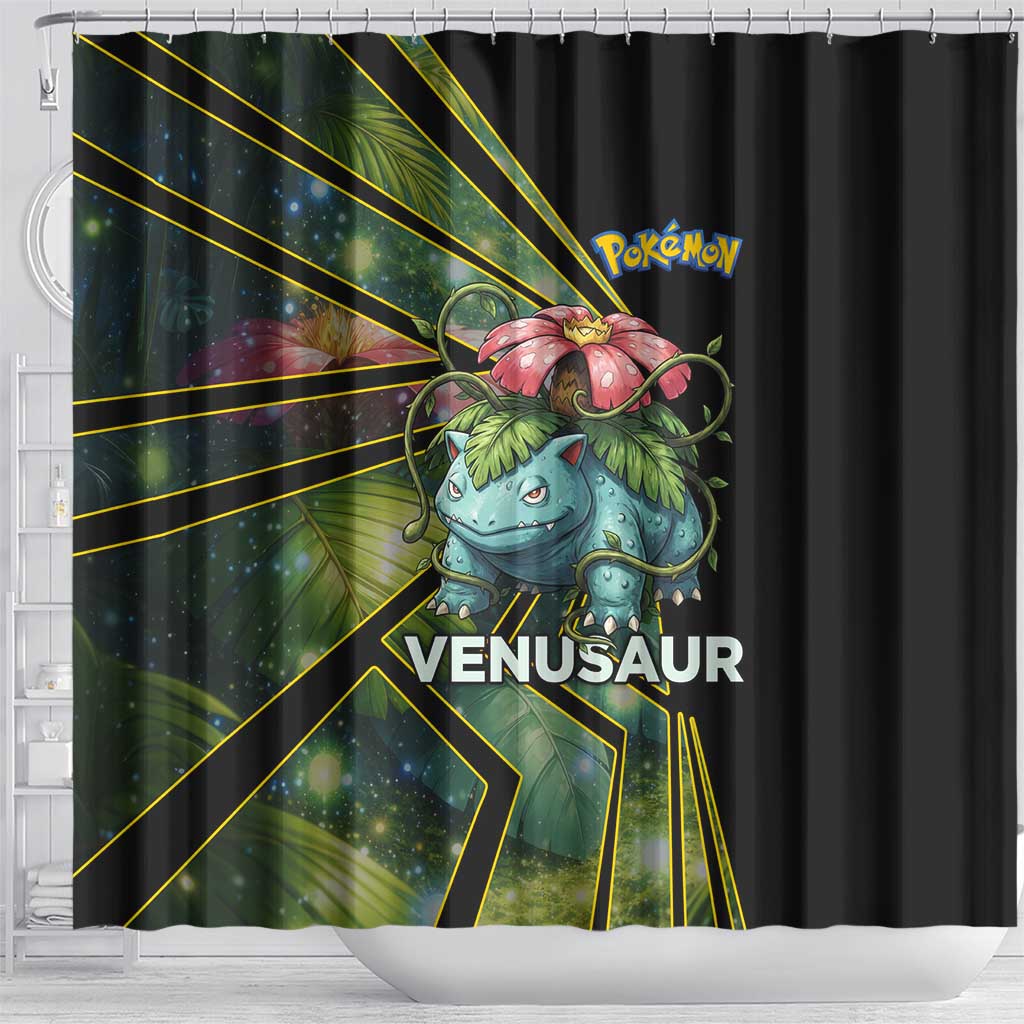 Venusaur Poké Shower Curtain Jungle Flora Comic Style