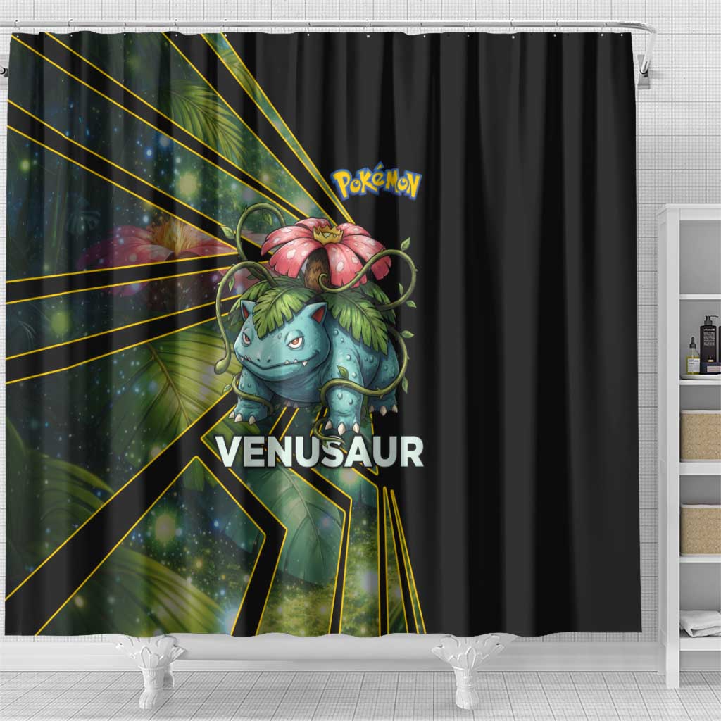 Venusaur Poké Shower Curtain Jungle Flora Comic Style