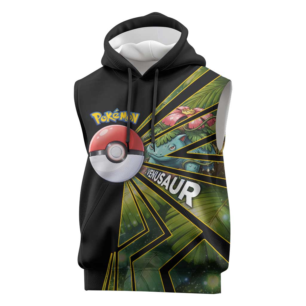 Venusaur Poké Sleeveless Hoodie Jungle Flora Comic Style
