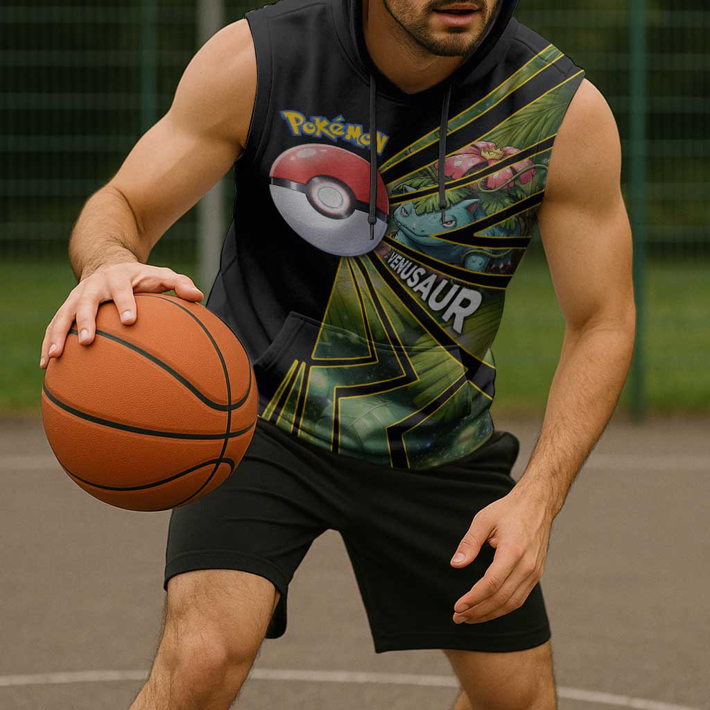 Venusaur Poké Sleeveless Hoodie Jungle Flora Comic Style