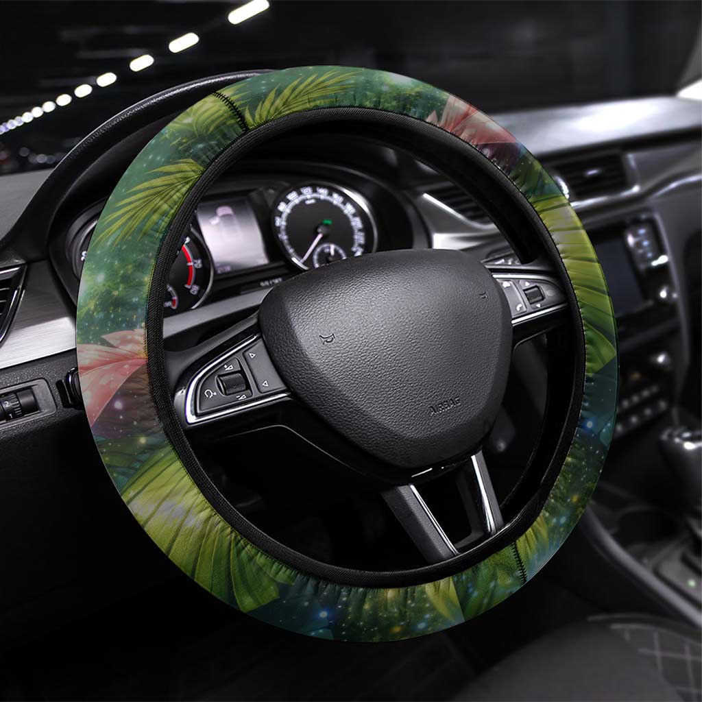 Venusaur Poké Steering Wheel Cover Jungle Flora Comic Style