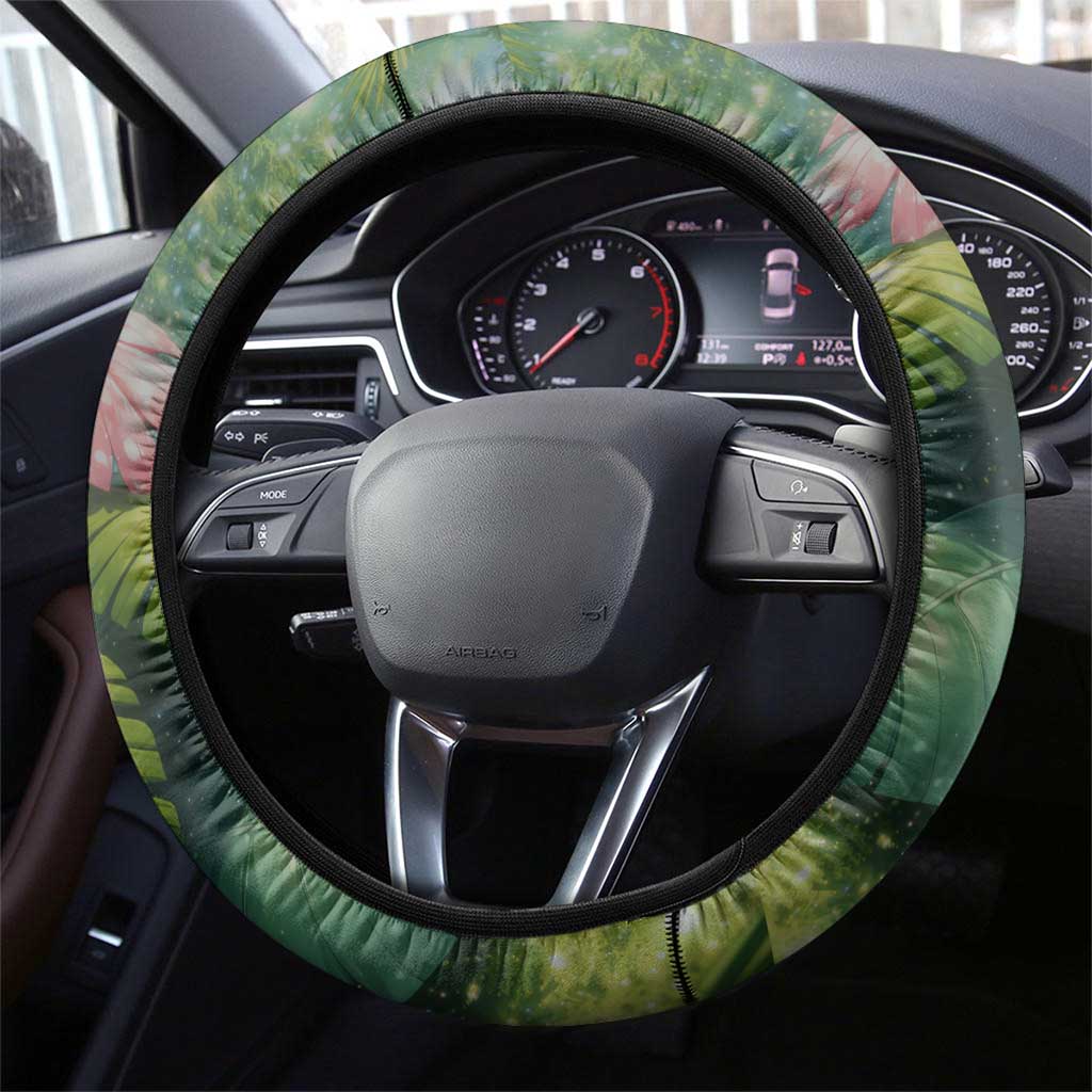 Venusaur Poké Steering Wheel Cover Jungle Flora Comic Style