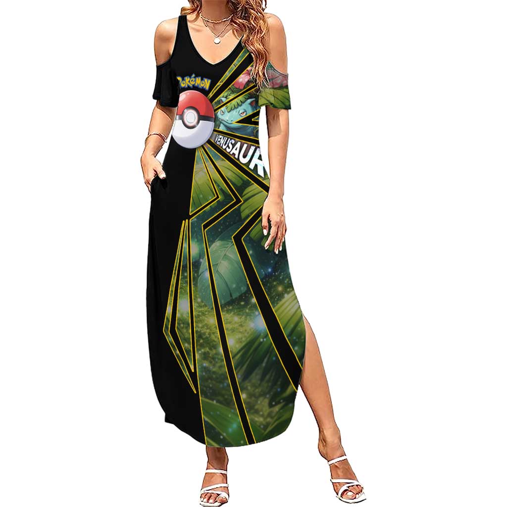 Venusaur Poké Summer Maxi Dress Jungle Flora Comic Style
