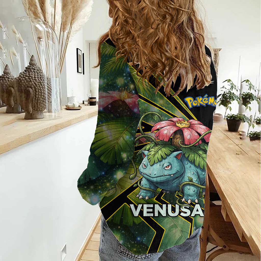 Venusaur Poké Women Casual Shirt Jungle Flora Comic Style