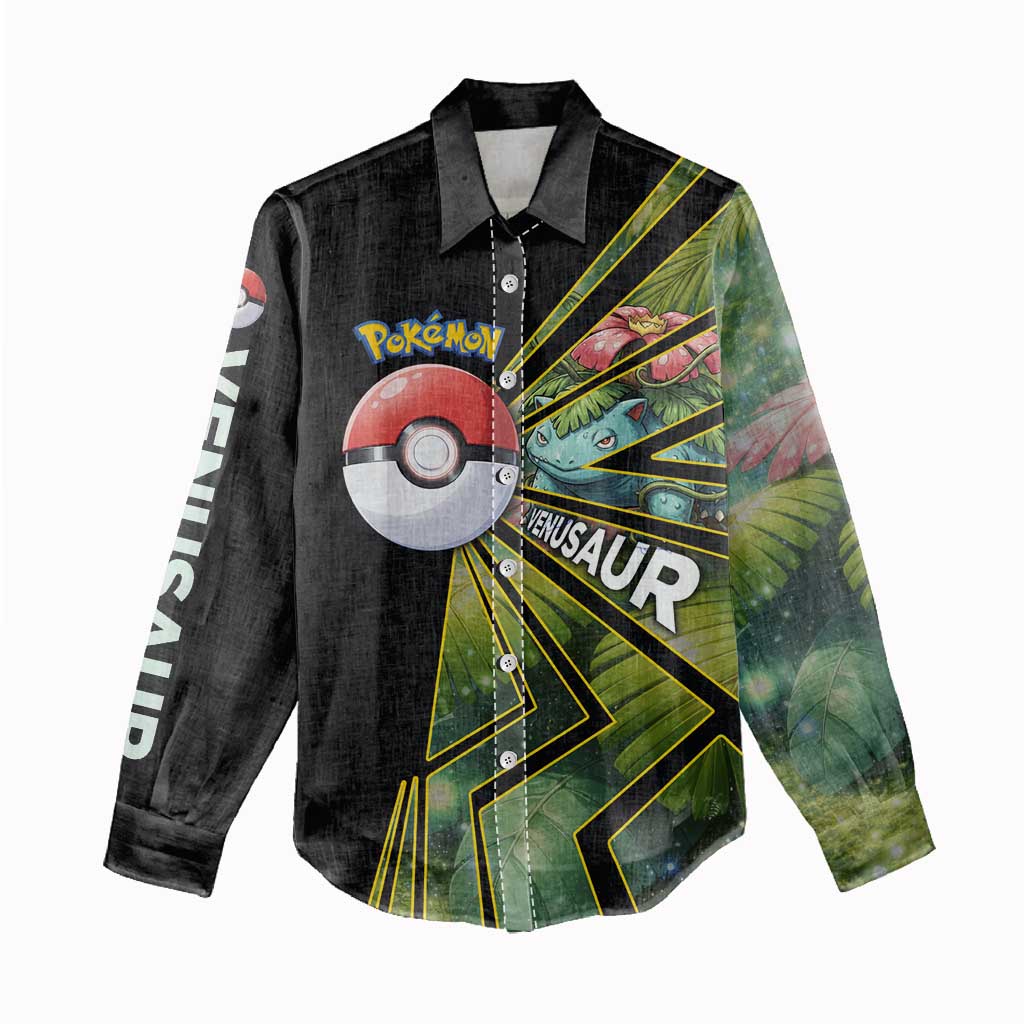 Venusaur Poké Women Casual Shirt Jungle Flora Comic Style