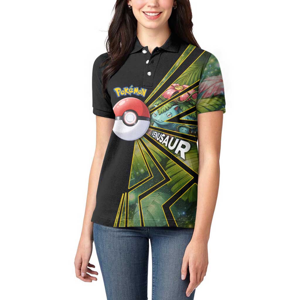 Venusaur Poké Women Polo Shirt Jungle Flora Comic Style