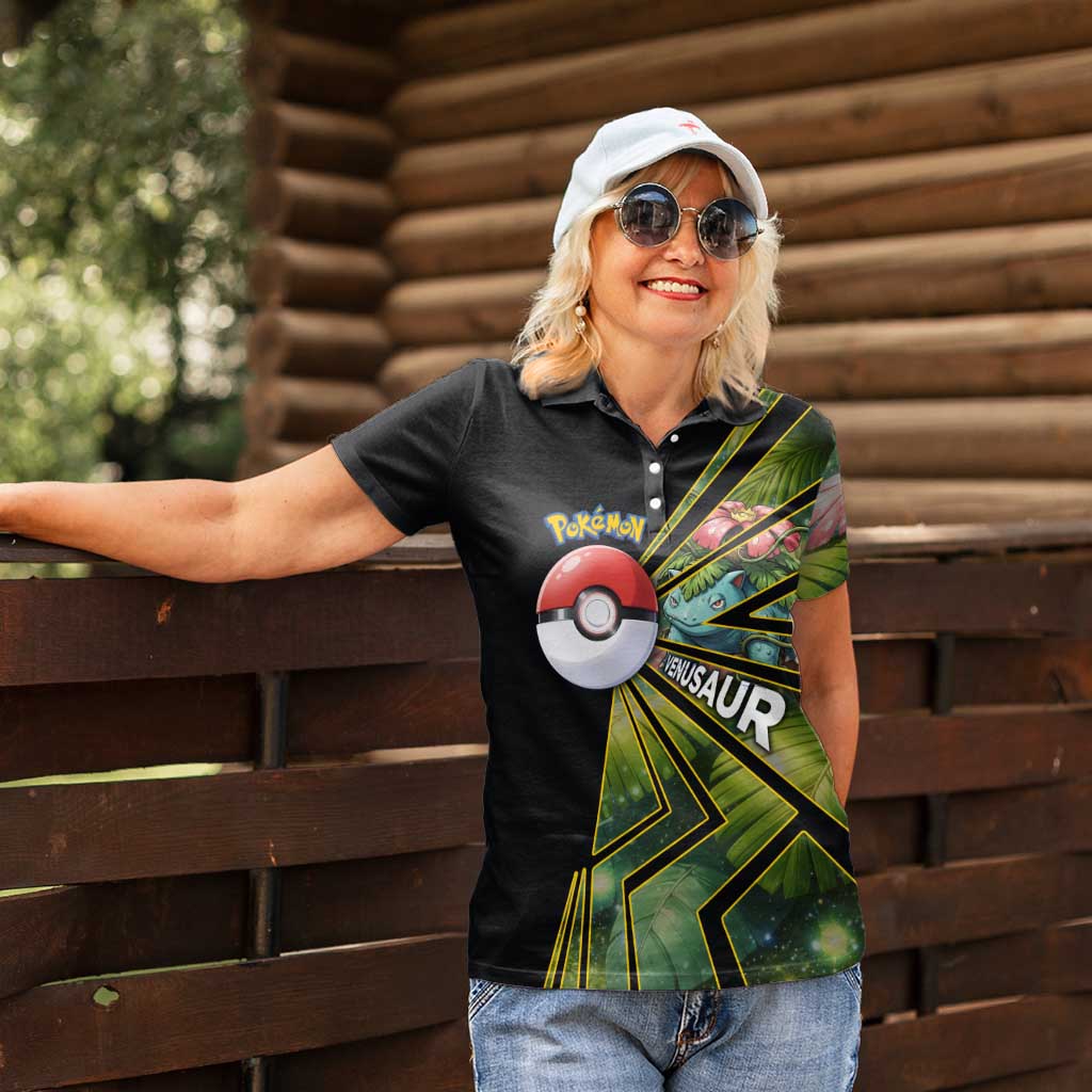 Venusaur Poké Women Polo Shirt Jungle Flora Comic Style