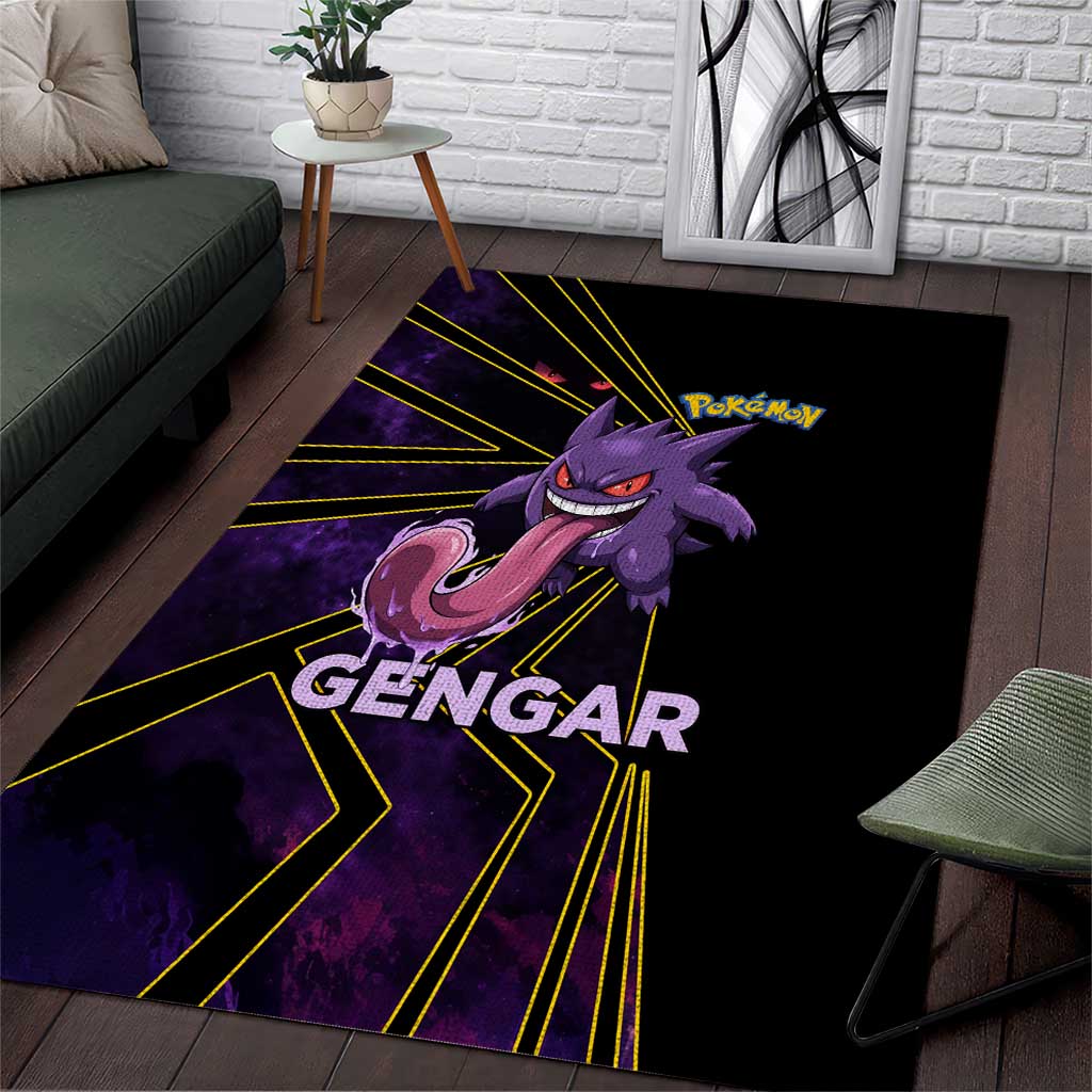 Gengar Poké Area Rug Neon Shadow Comic Style