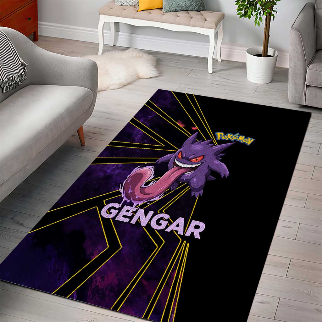 Gengar Poké Area Rug Neon Shadow Comic Style