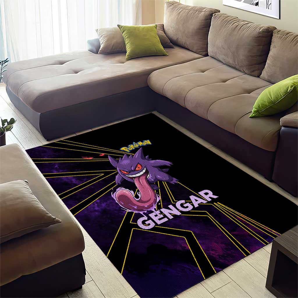 Gengar Poké Area Rug Neon Shadow Comic Style