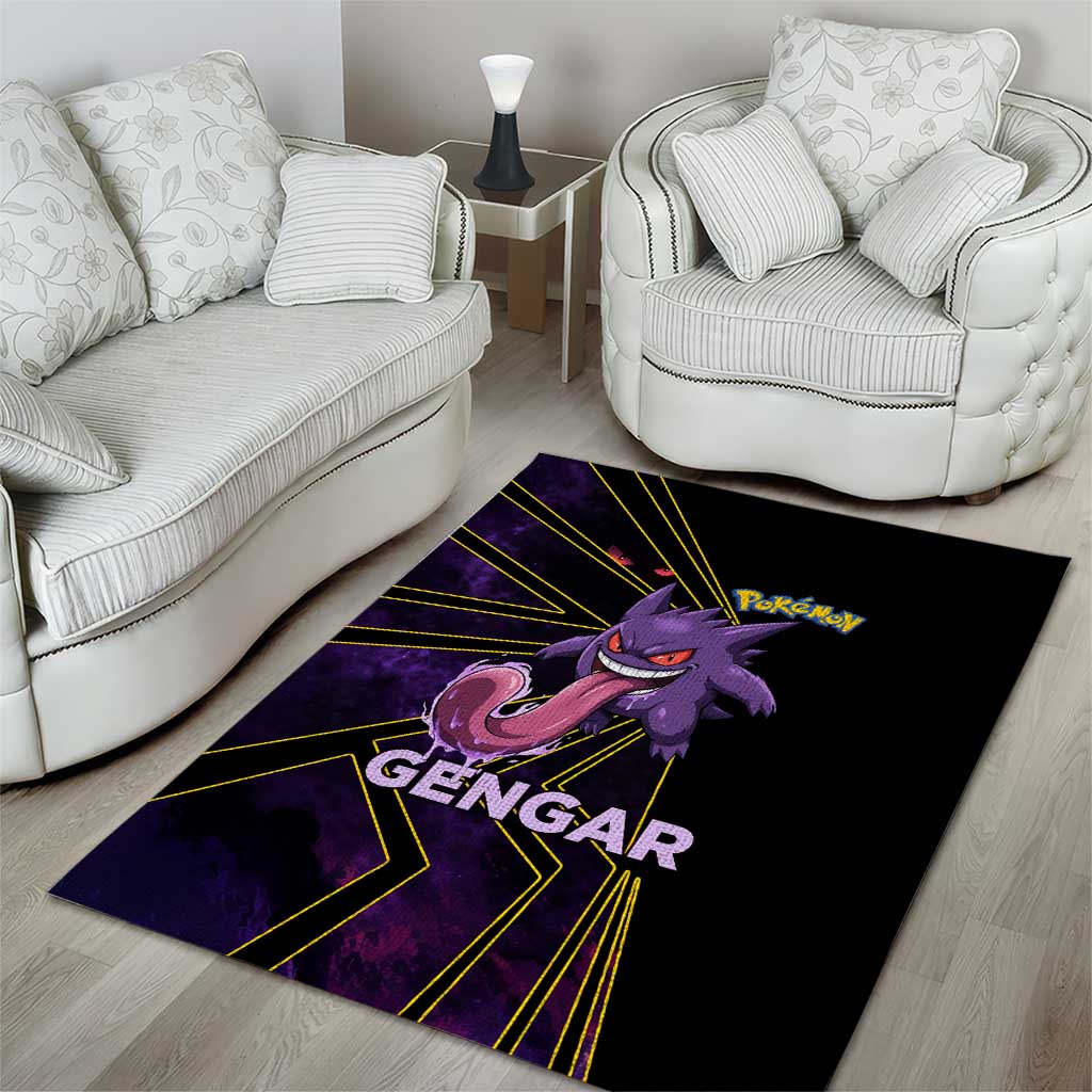 Gengar Poké Area Rug Neon Shadow Comic Style