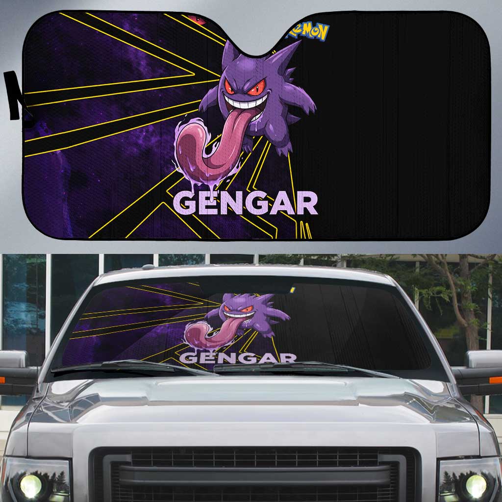 Gengar Poké Auto Sun Shade Neon Shadow Comic Style