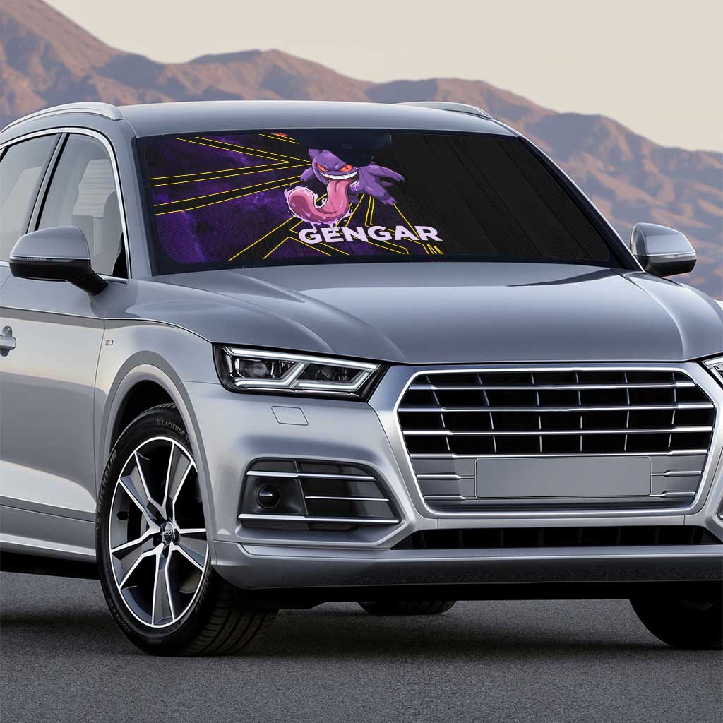 Gengar Poké Auto Sun Shade Neon Shadow Comic Style