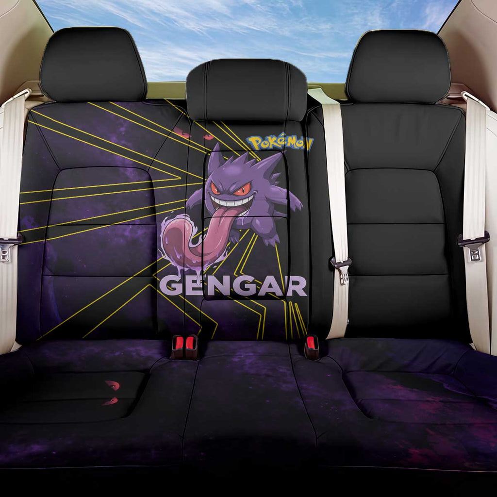 Gengar Poké Back Car Seat Cover Neon Shadow Comic Style