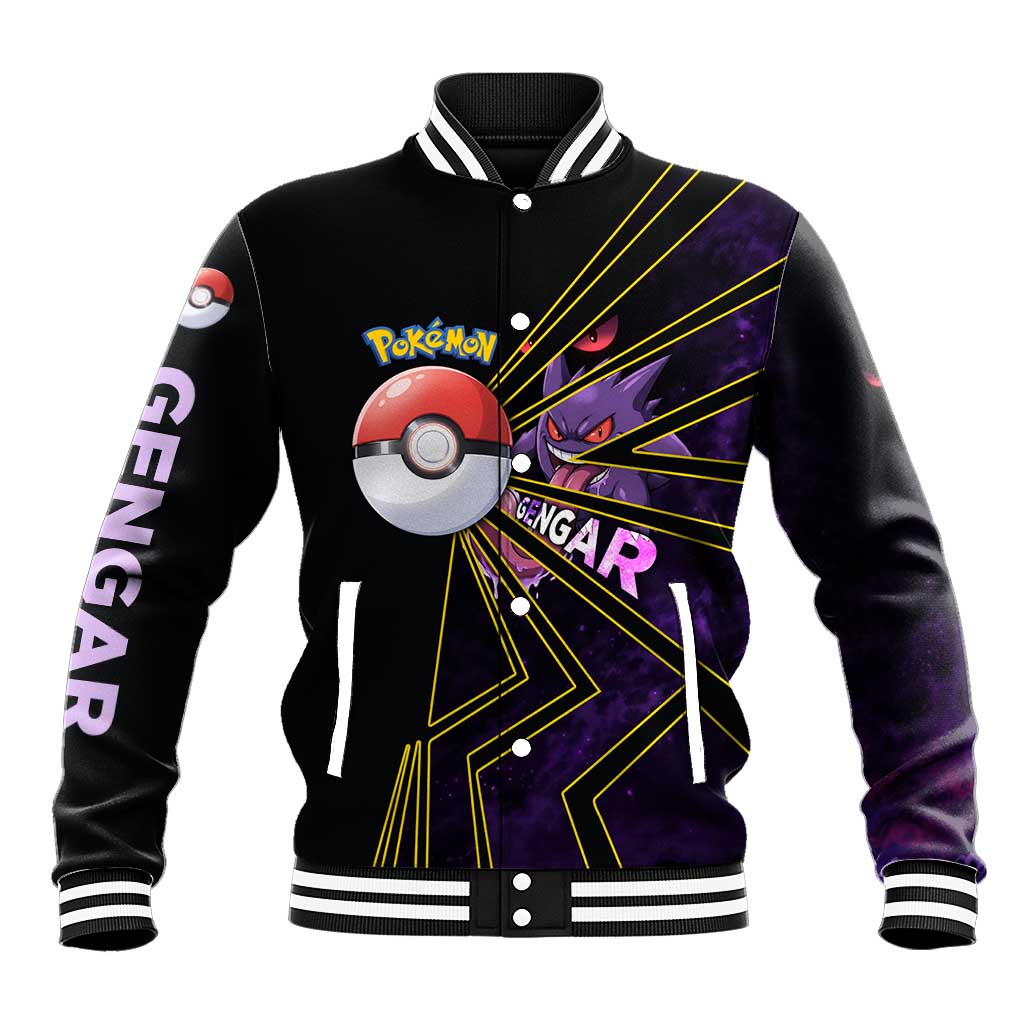 Gengar Poké Baseball Jacket Neon Shadow Comic Style