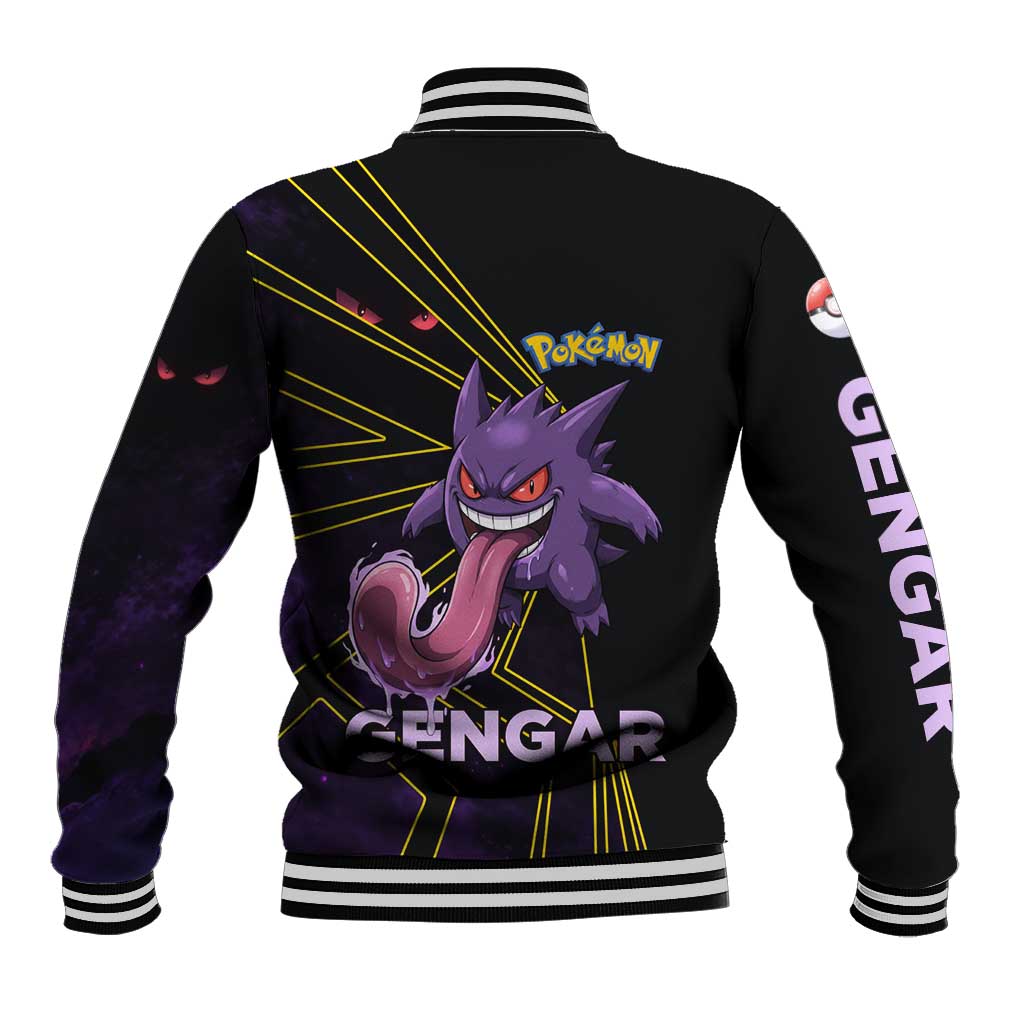 Gengar Poké Baseball Jacket Neon Shadow Comic Style
