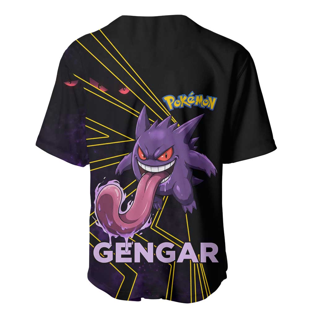Gengar Poké Baseball Jersey Neon Shadow Comic Style