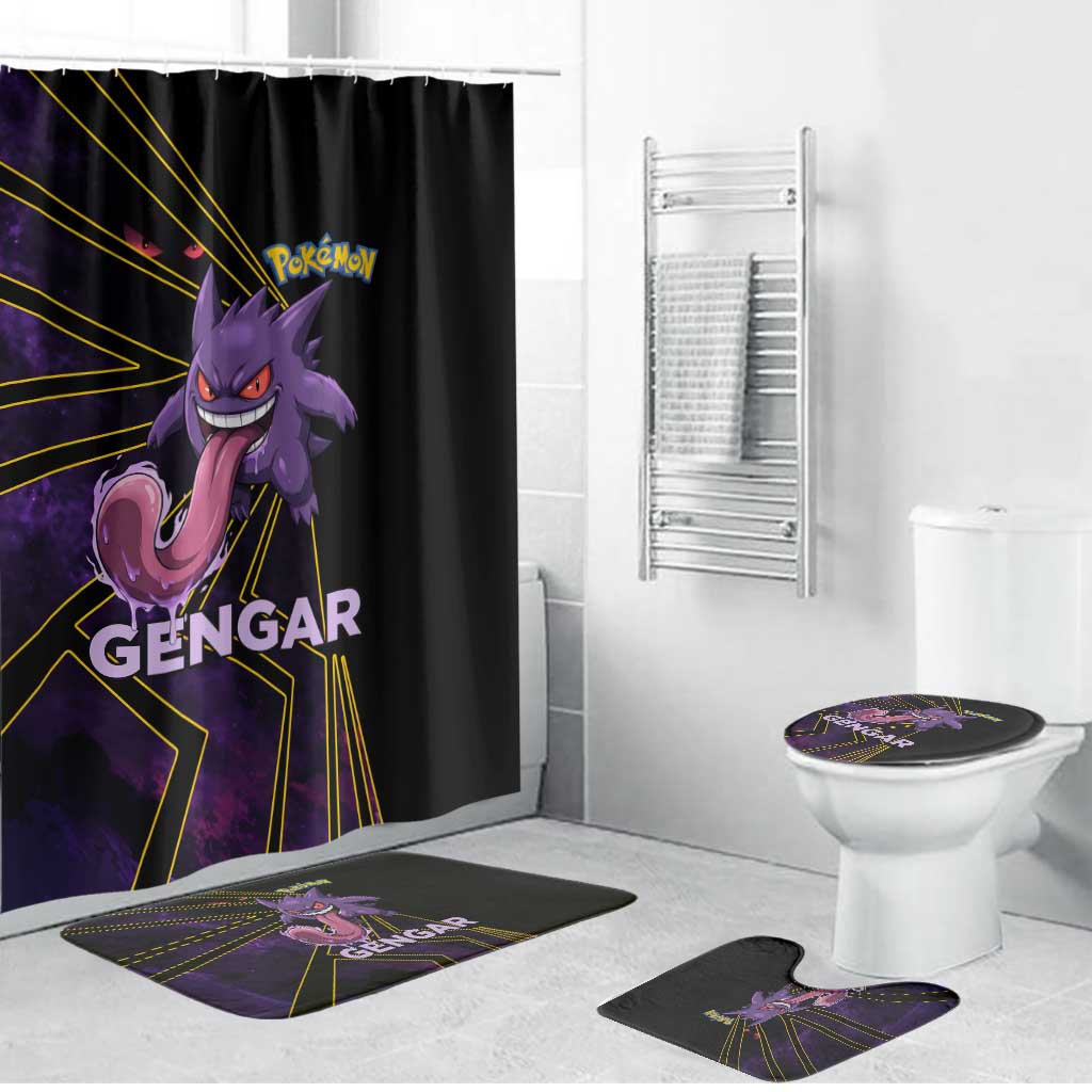 Gengar Poké Bathroom Set Neon Shadow Comic Style