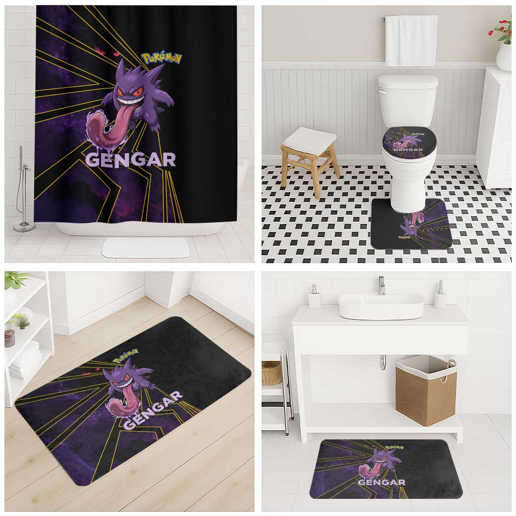 Gengar Poké Bathroom Set Neon Shadow Comic Style