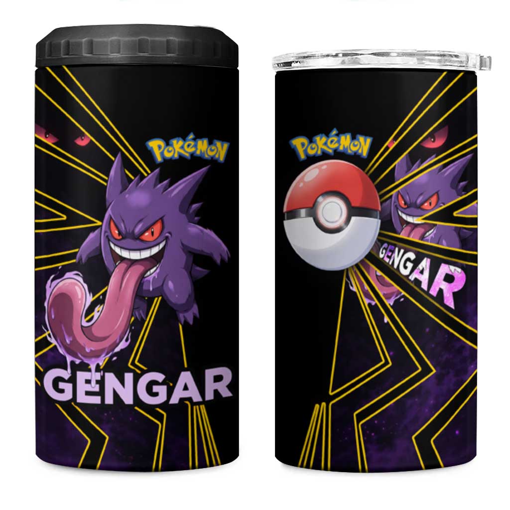 Gengar Poké 4 in 1 Can Cooler Tumbler Neon Shadow Comic Style