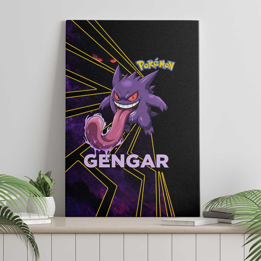 Gengar Poké Canvas Wall Art Neon Shadow Comic Style