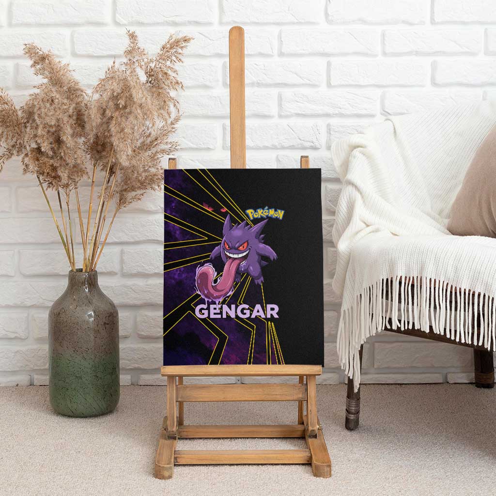 Gengar Poké Canvas Wall Art Neon Shadow Comic Style