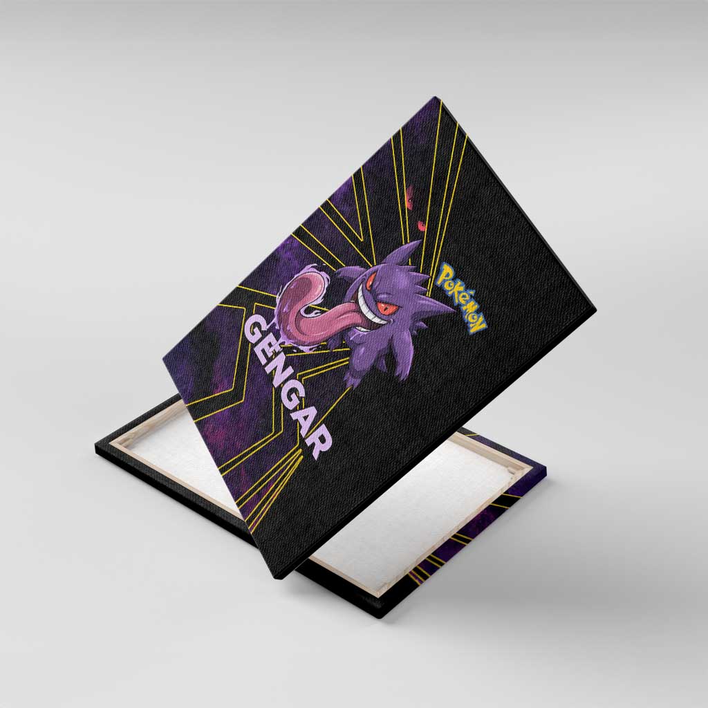 Gengar Poké Canvas Wall Art Neon Shadow Comic Style