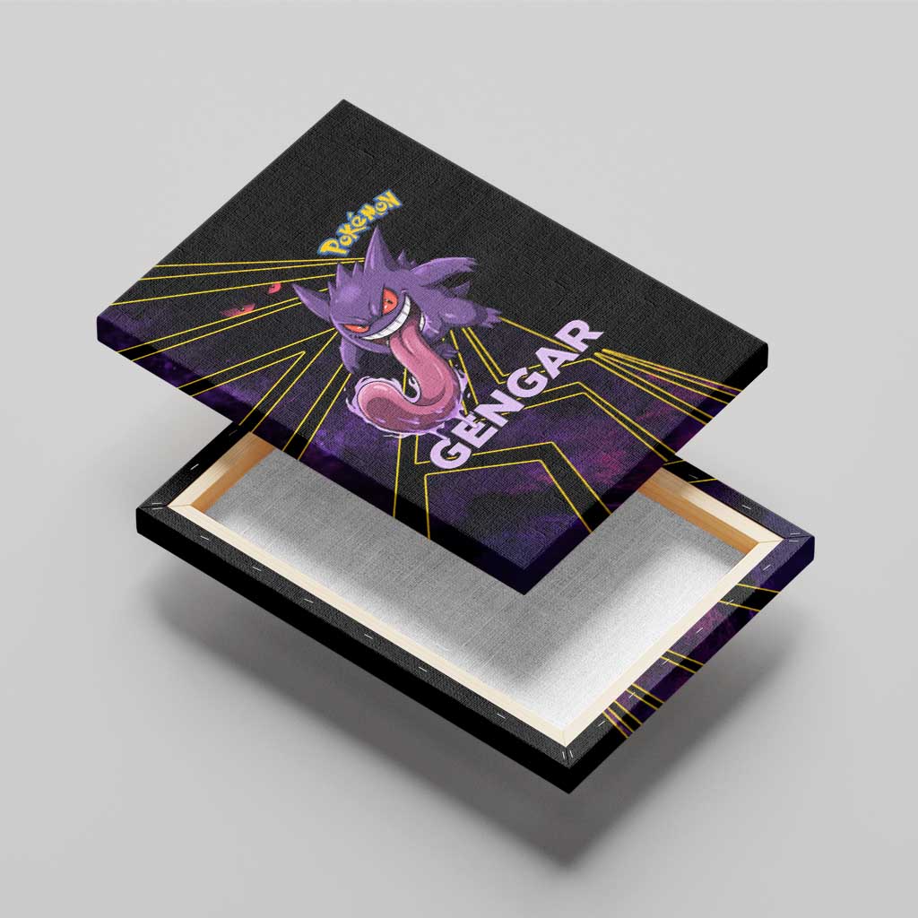 Gengar Poké Canvas Wall Art Neon Shadow Comic Style