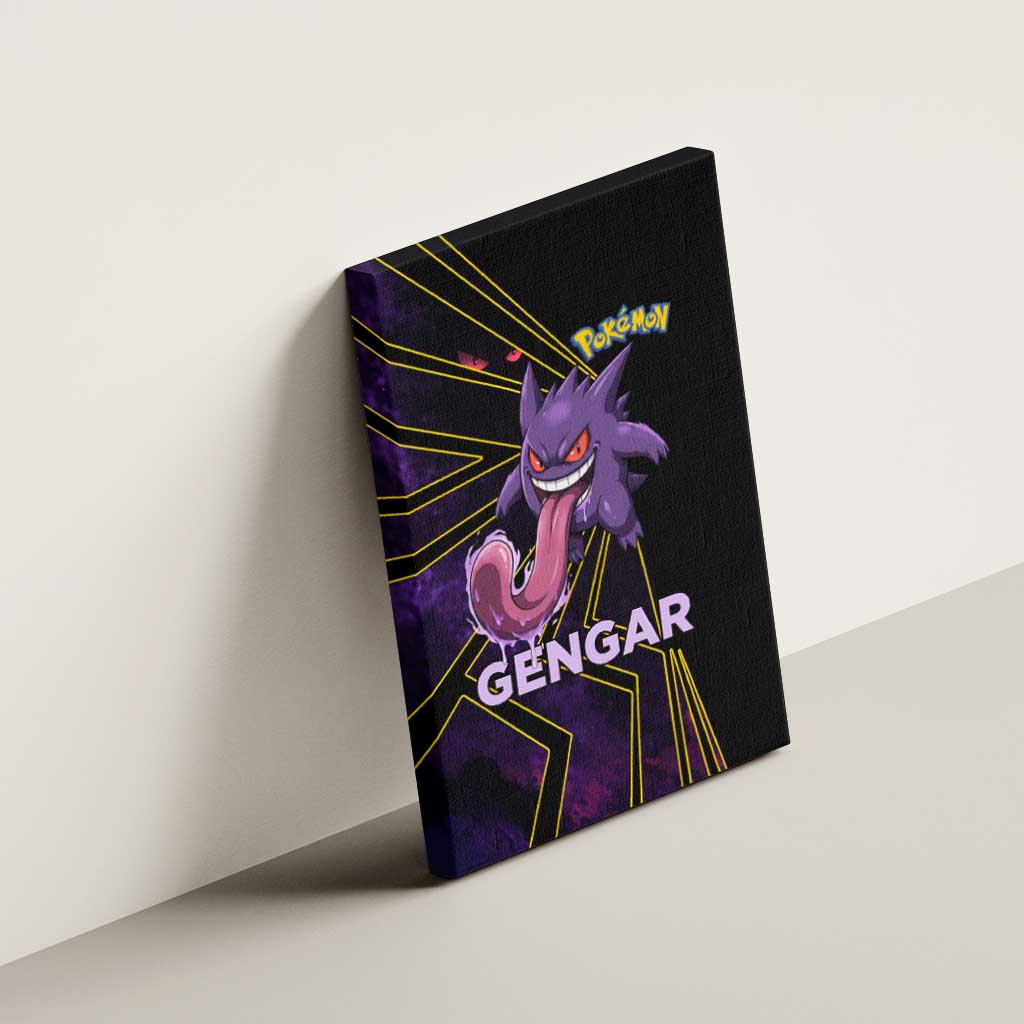 Gengar Poké Canvas Wall Art Neon Shadow Comic Style