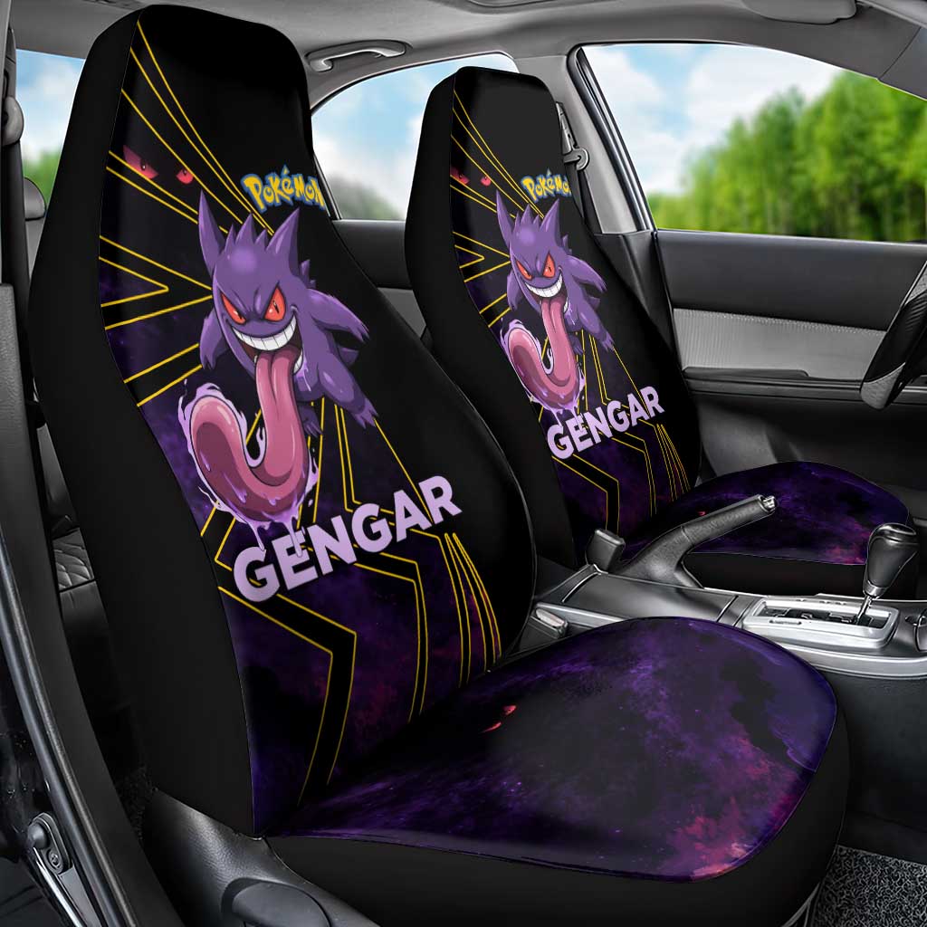 Gengar Poké Car Seat Cover Neon Shadow Comic Style