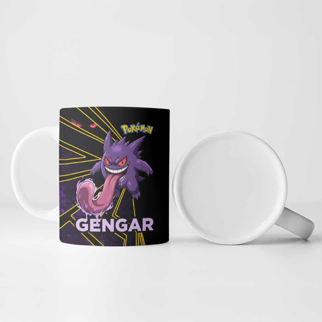 Gengar Poké Ceramic Mug Neon Shadow Comic Style