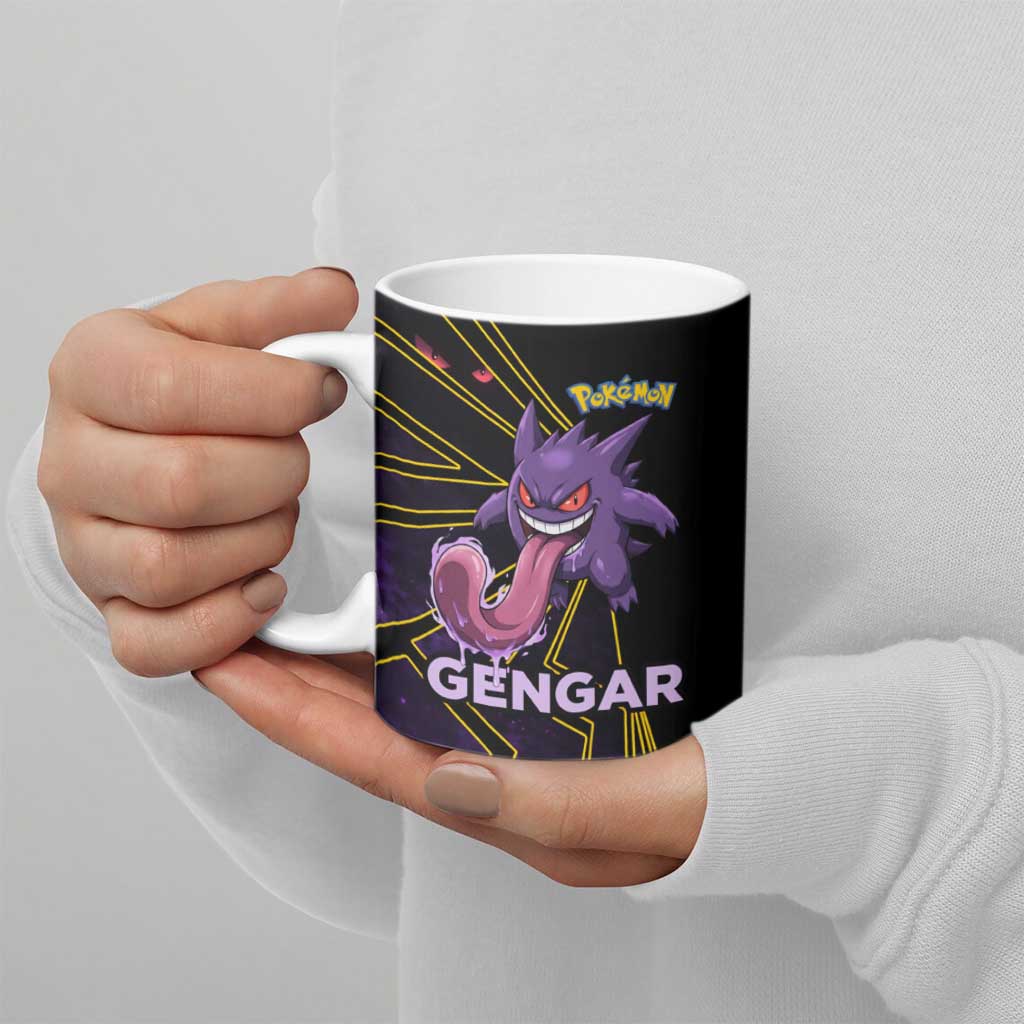 Gengar Poké Ceramic Mug Neon Shadow Comic Style