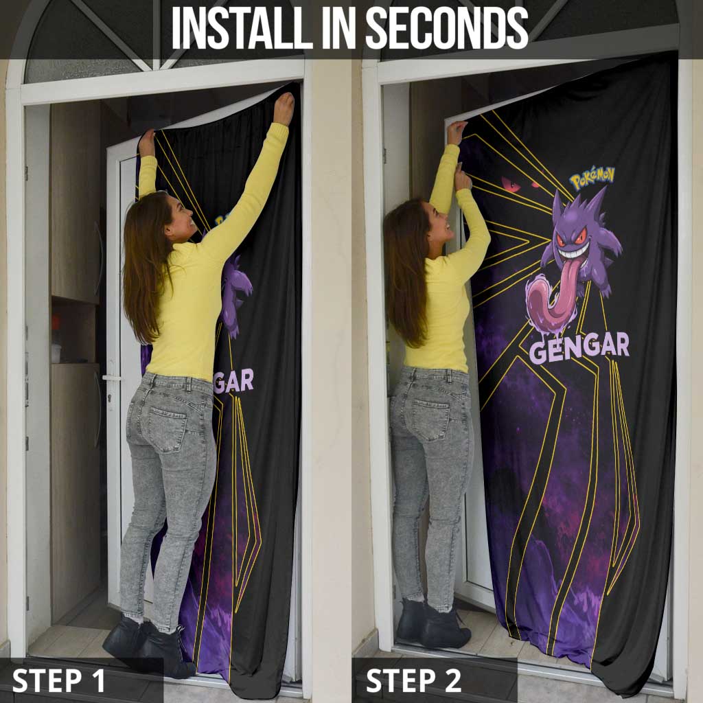 Gengar Poké Door Cover Neon Shadow Comic Style