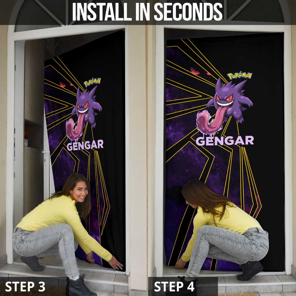Gengar Poké Door Cover Neon Shadow Comic Style