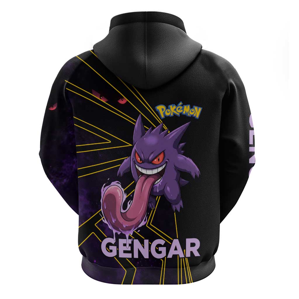 Gengar Poké Hoodie Neon Shadow Comic Style