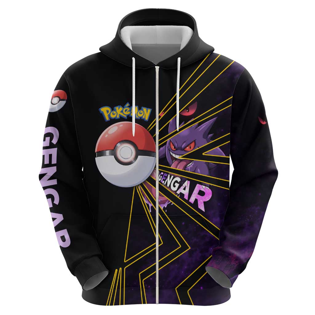 Gengar Poké Hoodie Neon Shadow Comic Style