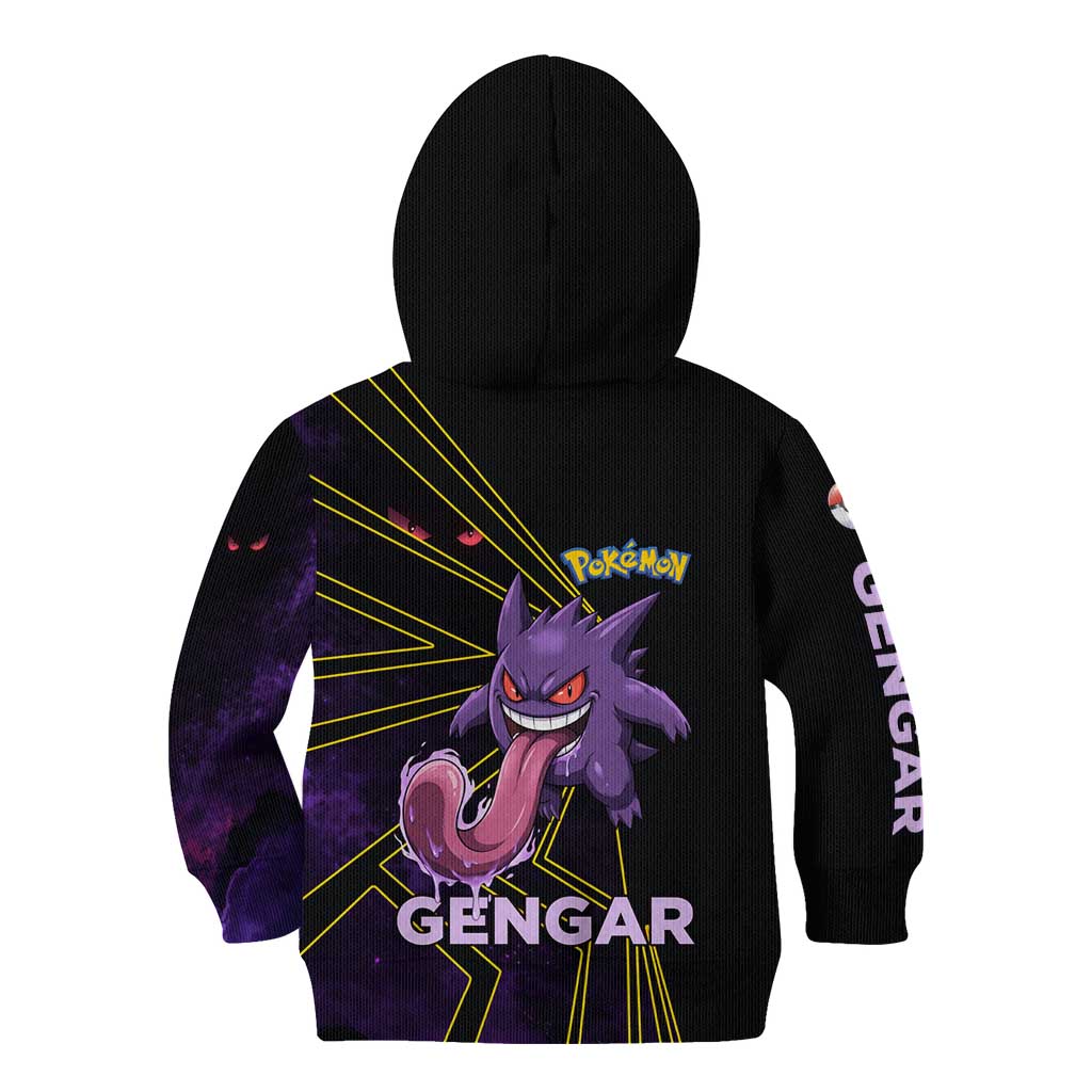 Gengar Poké Kid Hoodie Neon Shadow Comic Style