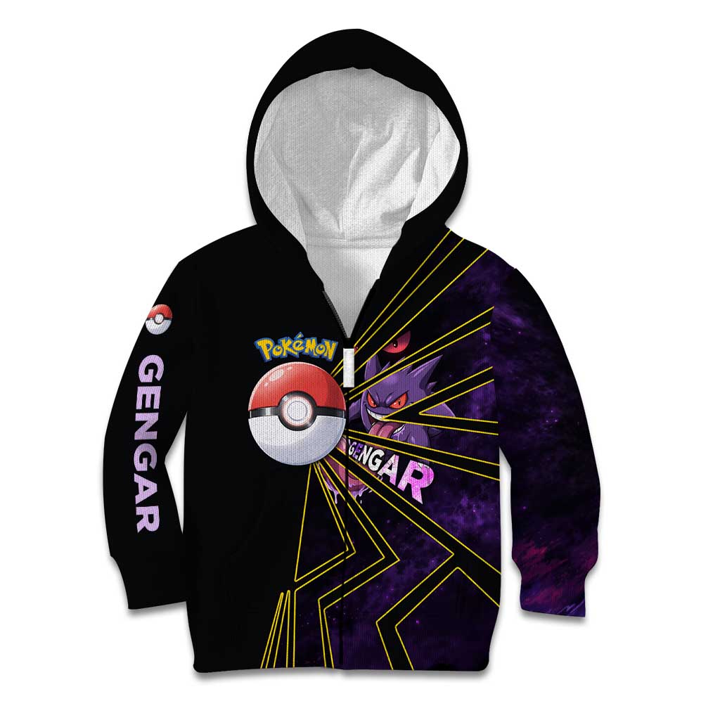 Gengar Poké Kid Hoodie Neon Shadow Comic Style