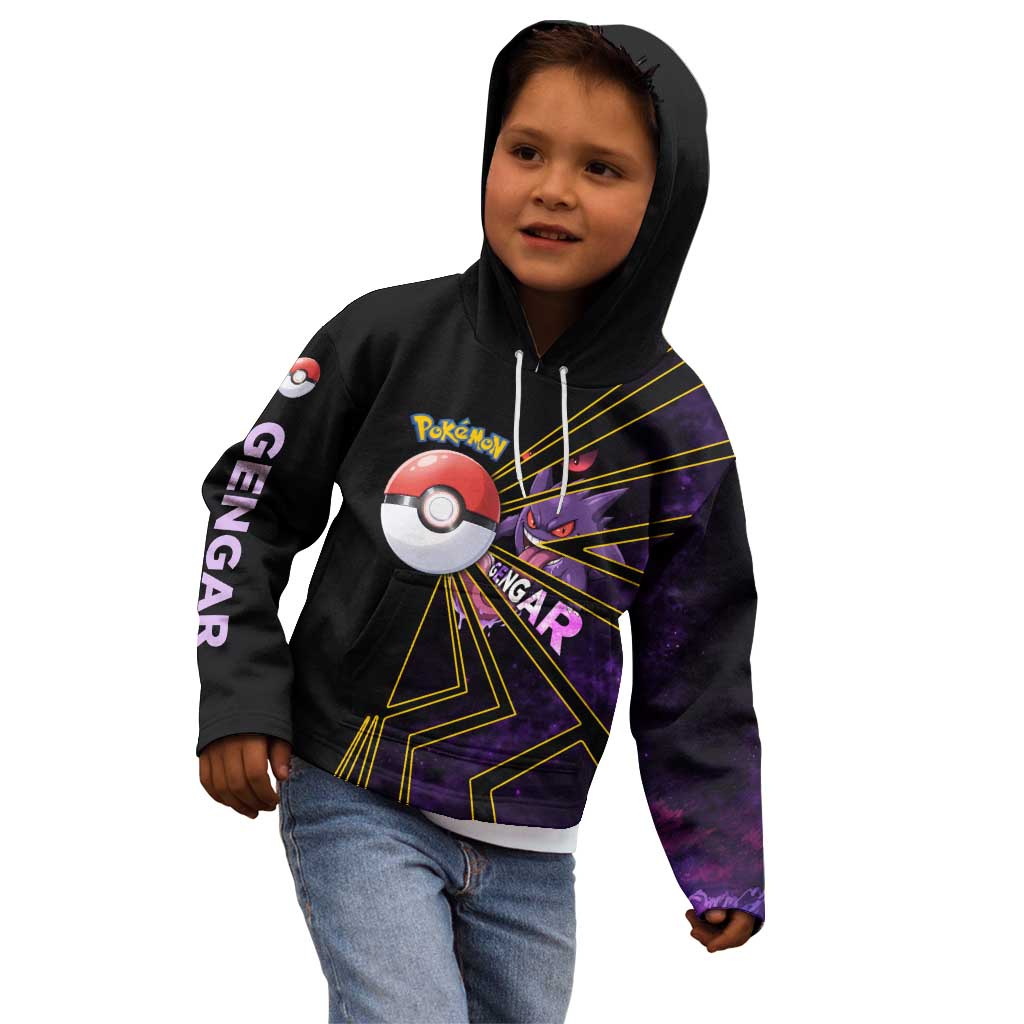 Gengar Poké Kid Hoodie Neon Shadow Comic Style