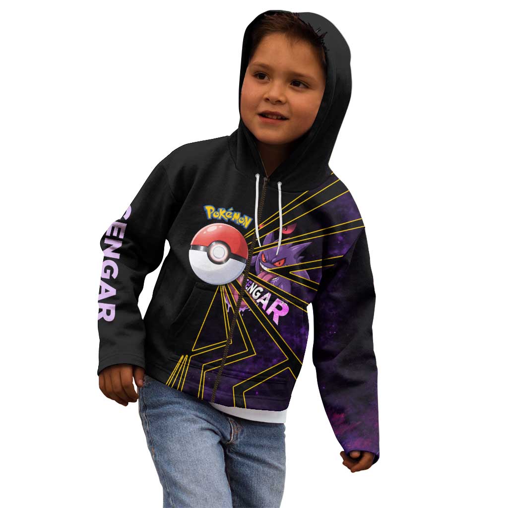 Gengar Poké Kid Hoodie Neon Shadow Comic Style